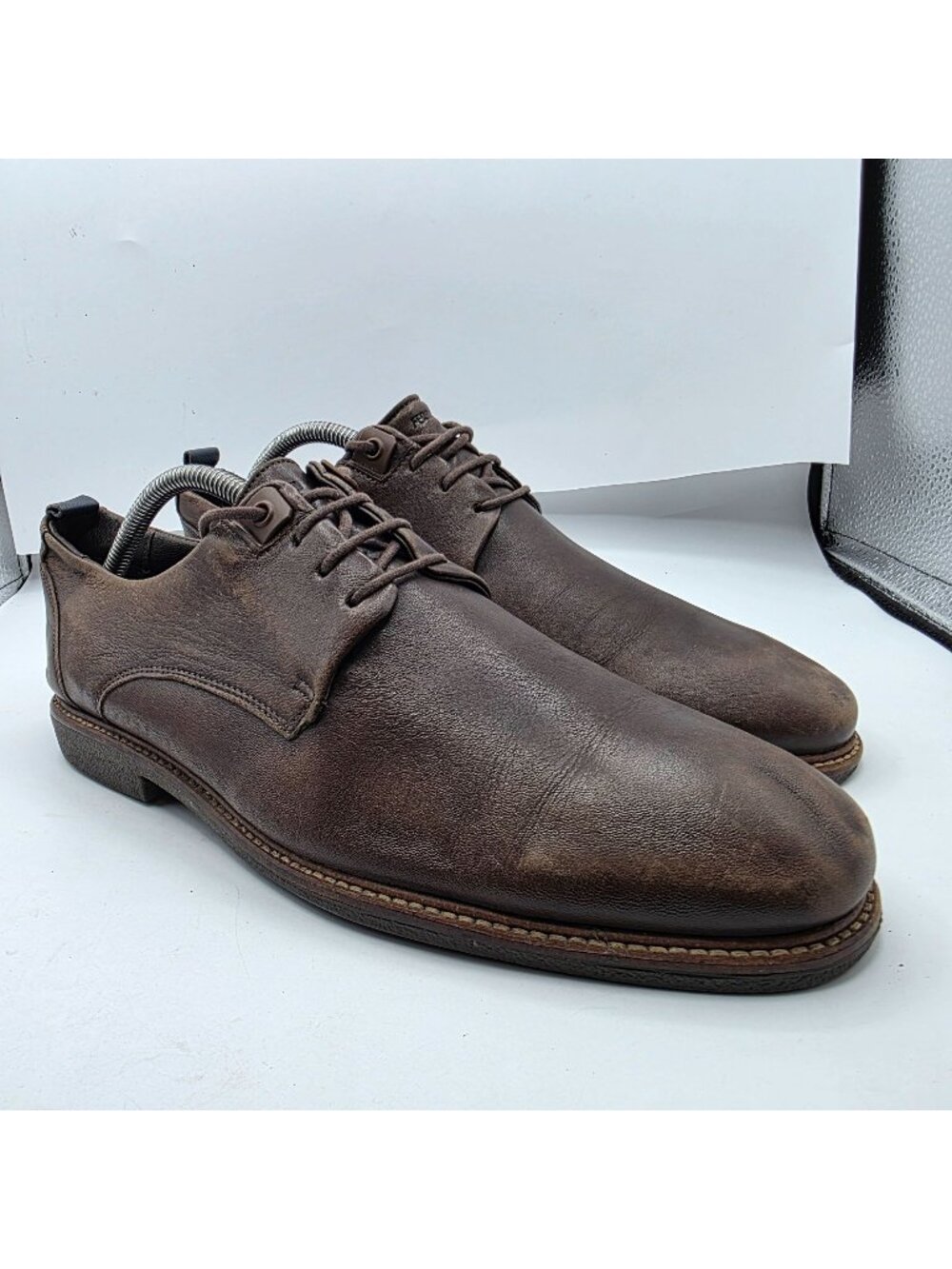 Ferracini 24h Mens Size 9 Brown Leather Oxford Shoes Casual Formal Walking